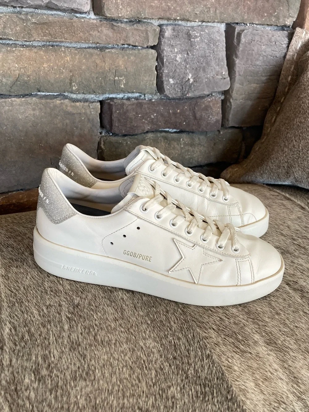 Golden Goose Pure New Star White Silver Sneakers
